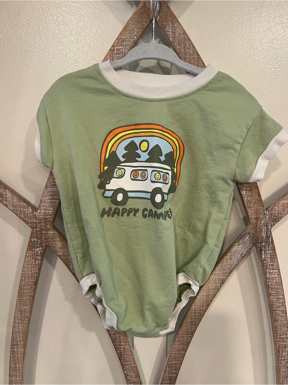 Cat & Jack Light Green Baby Tee with Multicolor Graphic
